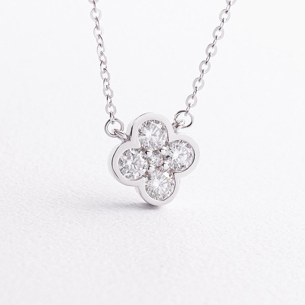 Серебряное колье с муасанитами onx181383