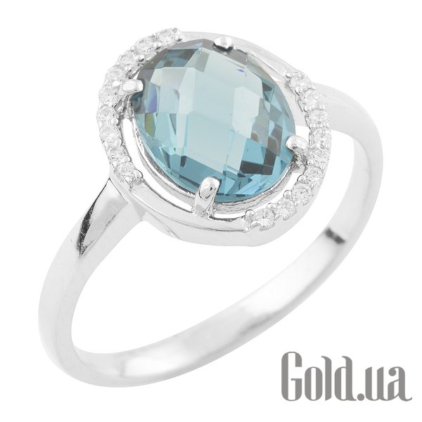 

Женские кольца Fresh Jewelry, Женское серебряное кольцо с топазом и куб. циркониями, 18