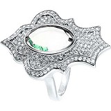 Женское серебряное кольцо с ювелирным стеклом и куб. циркониями, 1609719