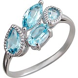 Женское серебряное кольцо с топазами, 1611255