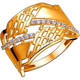 Женское золотое кольцо с куб. циркониями, 1613559