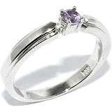 Silver Wings Женское серебряное кольцо с аметистом, 1618423
