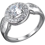 Срібна каблучка з куб. цирконіями і кристалами Swarovski, 1639159