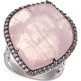 Женское серебряное кольцо с куб. циркониями и кварцем, 1669879