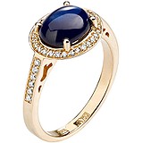 Женское золотое кольцо с бриллиантами и сапфиром, 1685239
