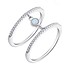 Женское серебряное кольцо с опалом и и куб. циркониями - фото 1