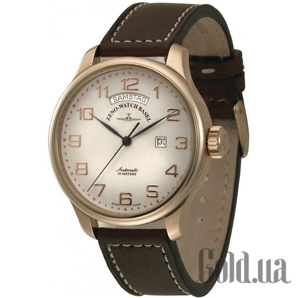 Купить Zeno-Watch Мужские часы Oversized Pilot Retro Big Day gold plated 8554DD-12-Pgr-f2