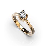 Золотое кольцо с бриллиантом, 1768183