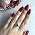 Женское серебряное кольцо с куб. циркониями и сапфиром - фото 2