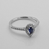 Женское золотое кольцо с бриллиантами и сапфиром, 1796855