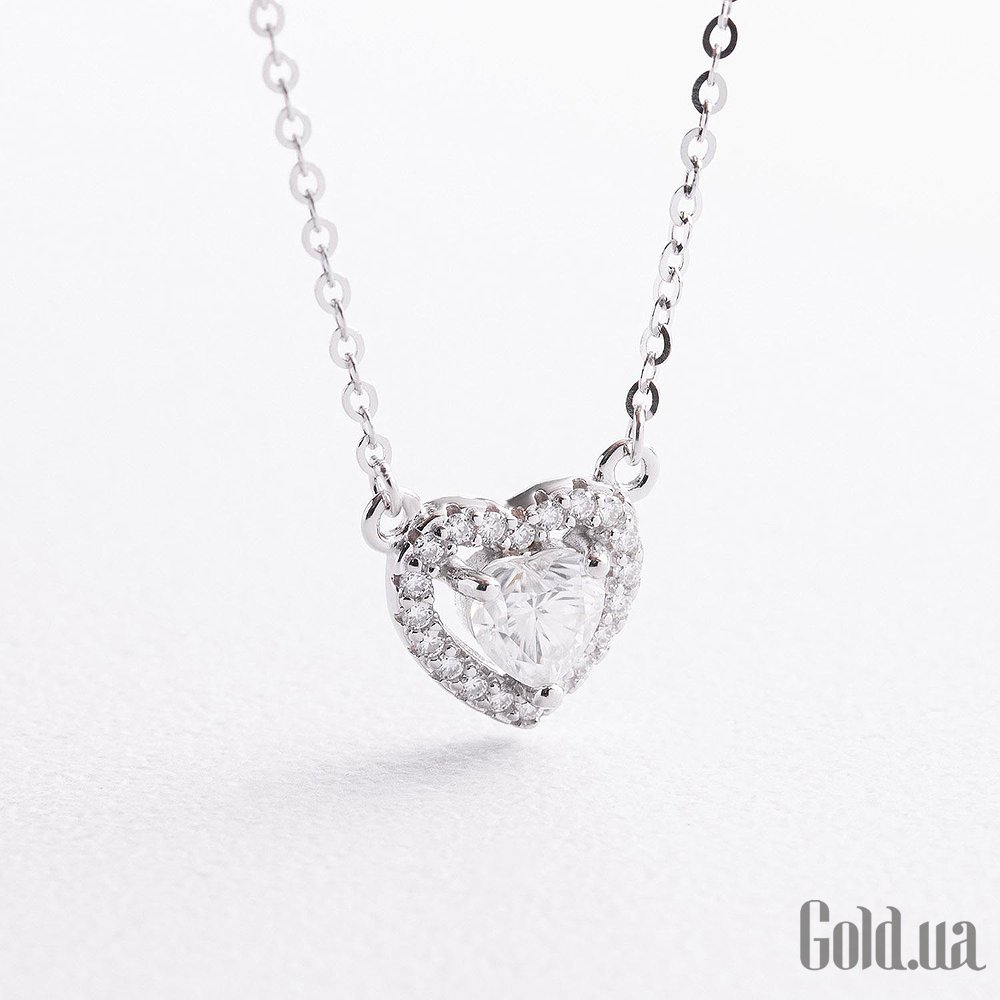 Серебряное колье с муасанитами onx181384