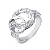 Женское серебряное кольцо с куб. циркониями, 143352