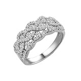 Женское серебряное кольцо с куб. циркониями (R0377), фотографии