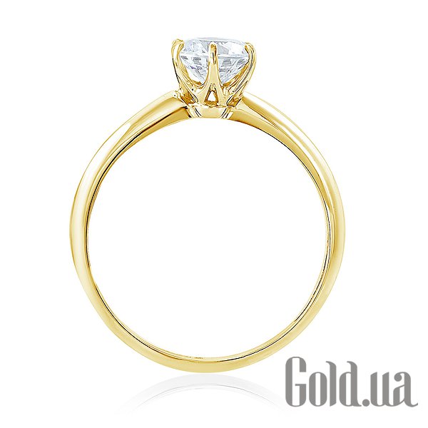 

Кольцо Украина, Золотое кольцо с цирконием Swarovski Zirconia, 17.5