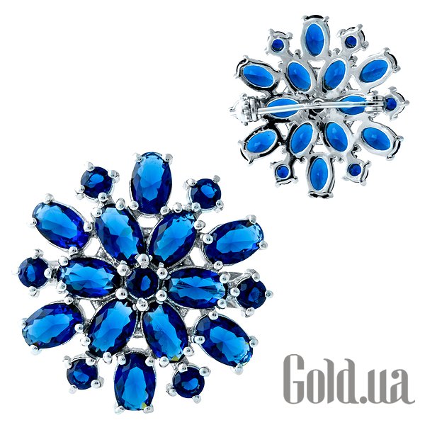 

Броши Fresh Jewelry, Серебряная брошь с синт. сапфирами