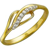 Женское золотое кольцо с куб. циркониями, 1615608