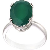 Женское серебряное кольцо с куб. циркониями и агатом, 1669880