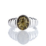Женское серебряное кольцо с янтарем, 1716216