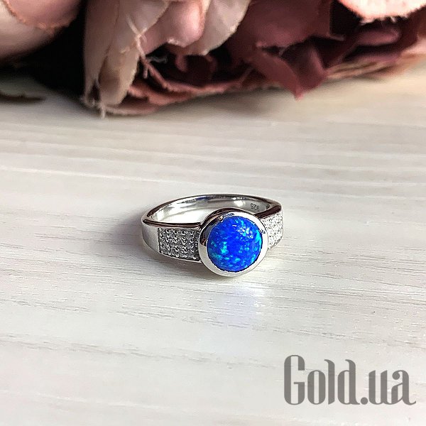 Каблучка Fresh Jewelry Жіноча срібна каблучка з опалом і куб. цирконіями, 17