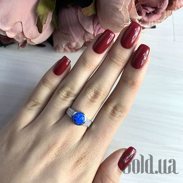 Каблучка Fresh Jewelry Жіноча срібна каблучка з опалом і куб. цирконіями, 17