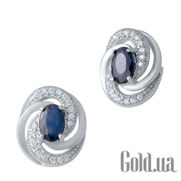 

Серьги Fresh Jewelry, Серебряные серьги с сапфирами и куб. циркониями