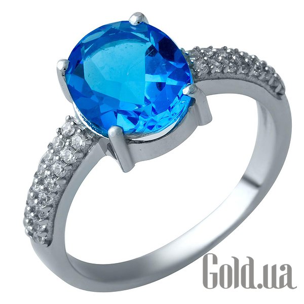 

Женские кольца Fresh Jewelry, Женское серебряное кольцо с синт. аквамарином и куб. циркониями, 17