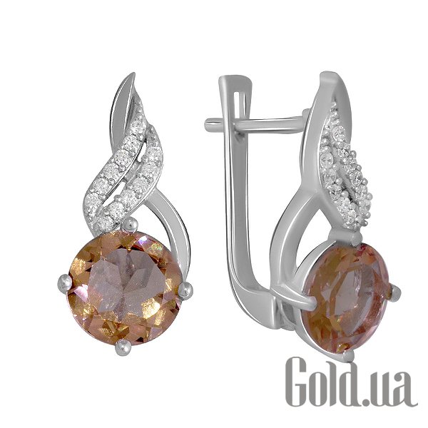

Серьги Fresh Jewelry, Серебряные серьги с куб. циркониями и султанитами