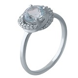 Женское серебряное кольцо с куб. циркониями и топазом, 1752568