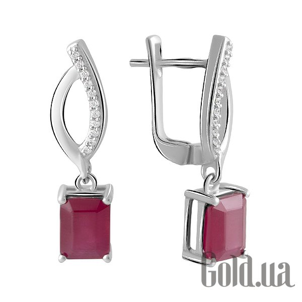 

Серьги с подвесками Fresh Jewelry, Серебряные серьги с куб. циркониями и рубинами