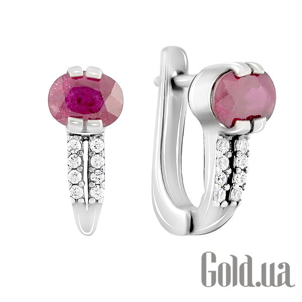 

Серьги Fresh Jewelry, Серебряные серьги с куб. циркониями и рубинами