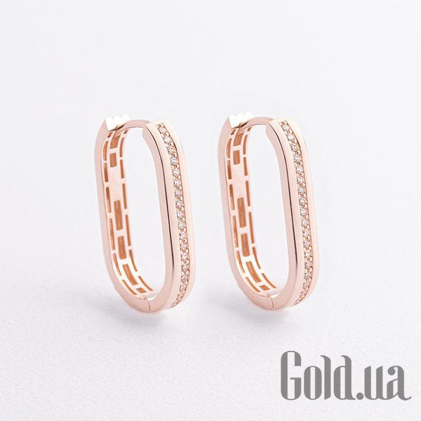 

Серьги-кольца Украина, Золотые серьги с куб. циркониями