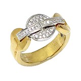 Pierre Cardin Женское серебряное кольцо с куб. циркониями в позолоте, 051960