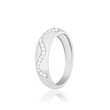 Серебряное обручальное кольцо с куб. циркониями, 806648