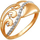 Женское золотое кольцо с куб. циркониями, 1608953