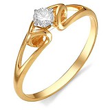 Золотое кольцо с бриллиантом, 1629945