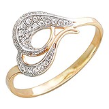 Женское золотое кольцо с куб. циркониями, 1636089