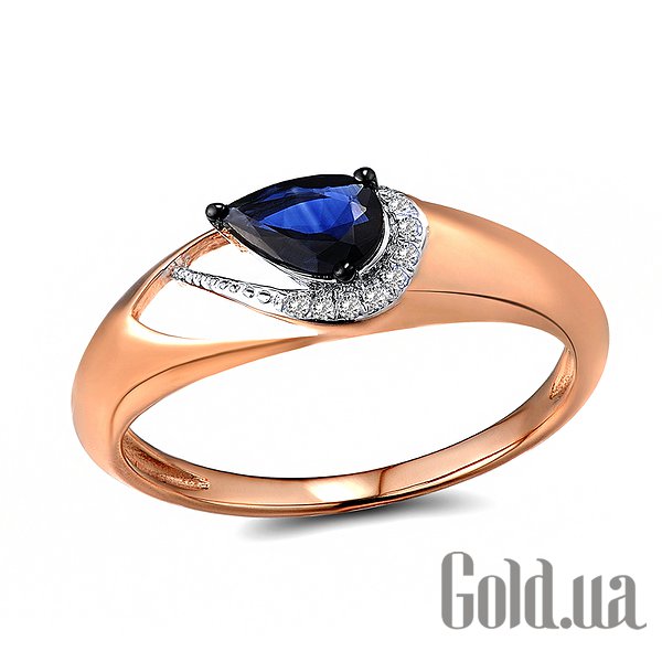 

Кольцо Lurie Jewelry, Женское золотое кольцо с бриллиантами и сапфиром, 17