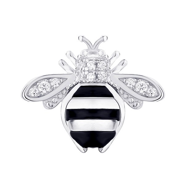 Срібний кулон з куб. цирконіями і емаллю