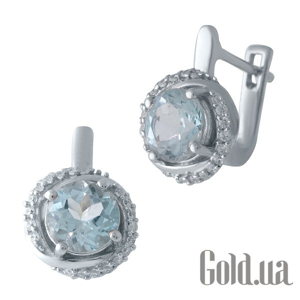 

Серьги Fresh Jewelry, Серебряные серьги с куб. циркониями и топазами