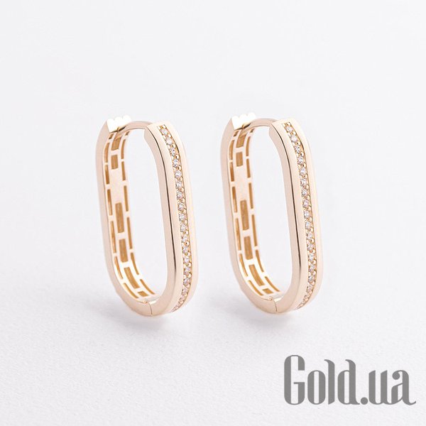 

Серьги-кольца Украина, Золотые серьги с куб. циркониями