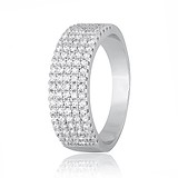 Серебряное обручальное кольцо с куб. циркониями, 574457