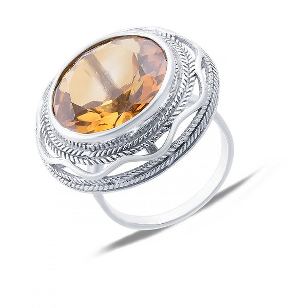 Женское серебряное кольцо с кварцем