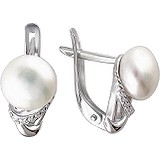 Срібні сережки з прісн. перлами і куб. цирконіями, 1531898