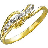 Женское золотое кольцо с куб. циркониями, 1615610
