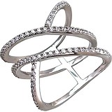 Женское серебряное кольцо с куб. циркониями, 1620986