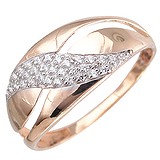 Женское золотое кольцо с куб. циркониями, 1636090
