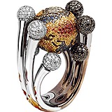 Женское золотое кольцо с бриллиантами, сапфирами и эмалью, 1636346