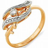 Женское золотое кольцо с бриллиантами, 1649146