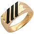 Мужское золотое кольцо с ониксами - фото 1