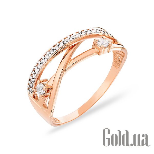 

Кольцо Украина, Женское золотое кольцо с куб. циркониями, 18.5